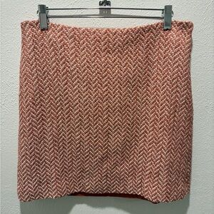 LOFT Tweed Mini Skirt in Coral and White